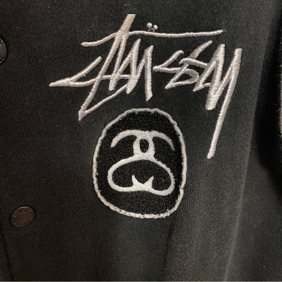 Stussy Skull Varsity Jacket in Black - Size Small - Picture 2 of 8